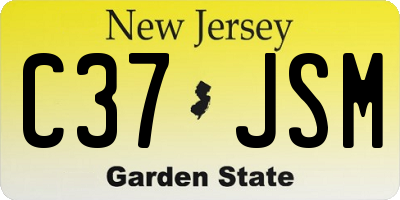 NJ license plate C37JSM