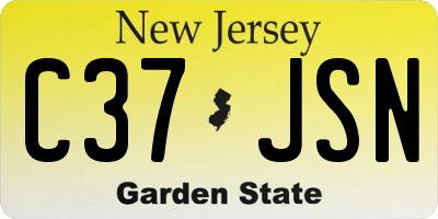 NJ license plate C37JSN