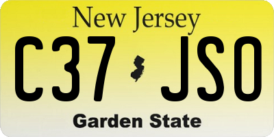 NJ license plate C37JSO