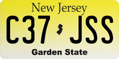 NJ license plate C37JSS