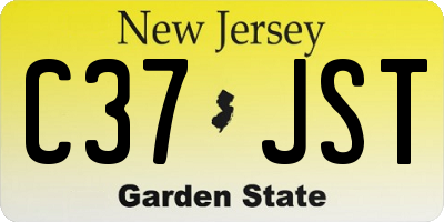 NJ license plate C37JST