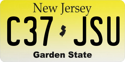NJ license plate C37JSU