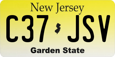 NJ license plate C37JSV