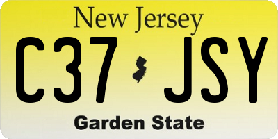 NJ license plate C37JSY