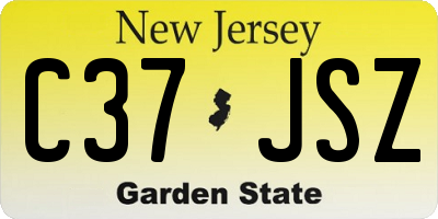 NJ license plate C37JSZ