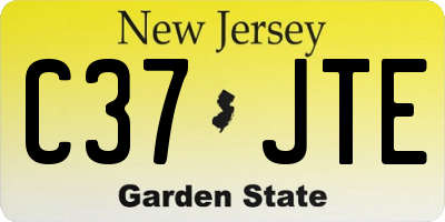 NJ license plate C37JTE
