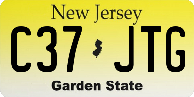 NJ license plate C37JTG
