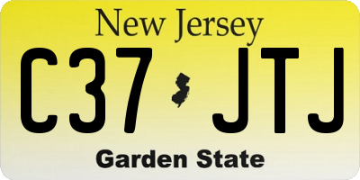 NJ license plate C37JTJ