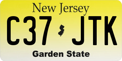 NJ license plate C37JTK