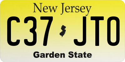 NJ license plate C37JTO