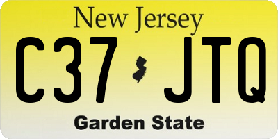 NJ license plate C37JTQ
