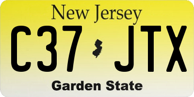 NJ license plate C37JTX