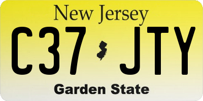 NJ license plate C37JTY