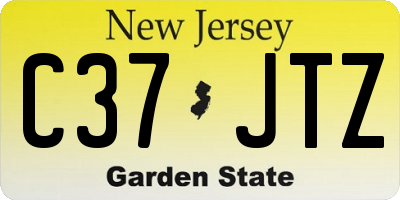 NJ license plate C37JTZ