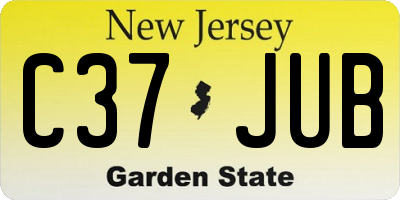 NJ license plate C37JUB