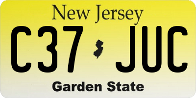 NJ license plate C37JUC