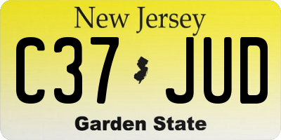 NJ license plate C37JUD