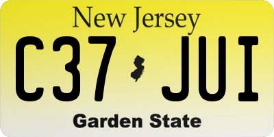NJ license plate C37JUI