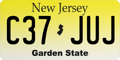 NJ license plate C37JUJ