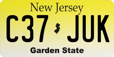 NJ license plate C37JUK