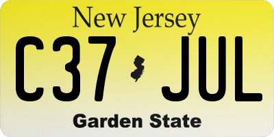 NJ license plate C37JUL