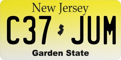 NJ license plate C37JUM