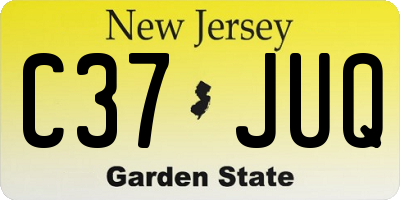 NJ license plate C37JUQ
