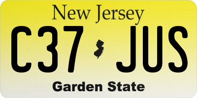 NJ license plate C37JUS