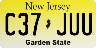 NJ license plate C37JUU