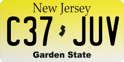 NJ license plate C37JUV