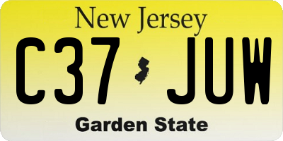 NJ license plate C37JUW