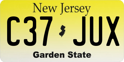 NJ license plate C37JUX