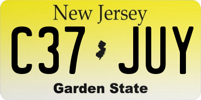 NJ license plate C37JUY