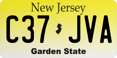 NJ license plate C37JVA