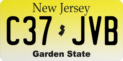 NJ license plate C37JVB