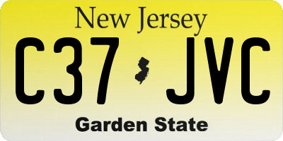 NJ license plate C37JVC