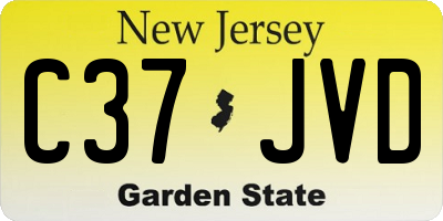 NJ license plate C37JVD
