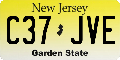 NJ license plate C37JVE