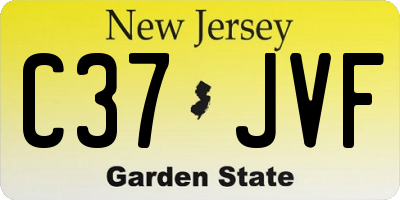 NJ license plate C37JVF