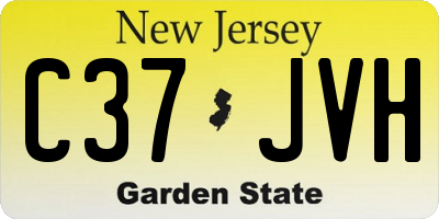 NJ license plate C37JVH