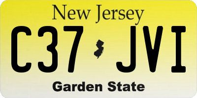NJ license plate C37JVI