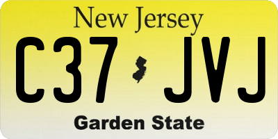 NJ license plate C37JVJ
