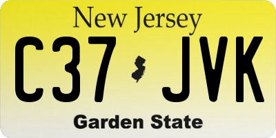 NJ license plate C37JVK