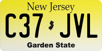 NJ license plate C37JVL