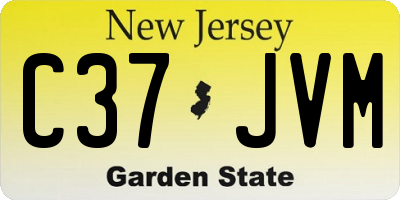 NJ license plate C37JVM