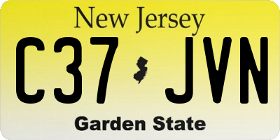 NJ license plate C37JVN