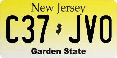NJ license plate C37JVO