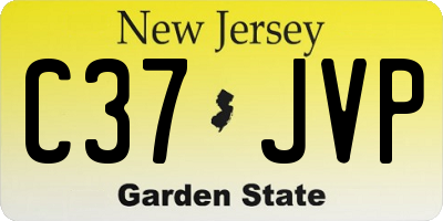 NJ license plate C37JVP