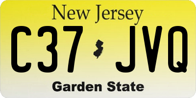 NJ license plate C37JVQ