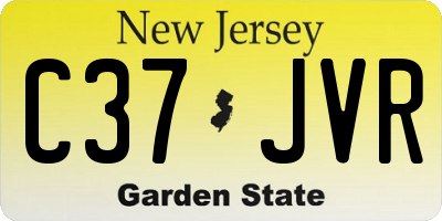 NJ license plate C37JVR